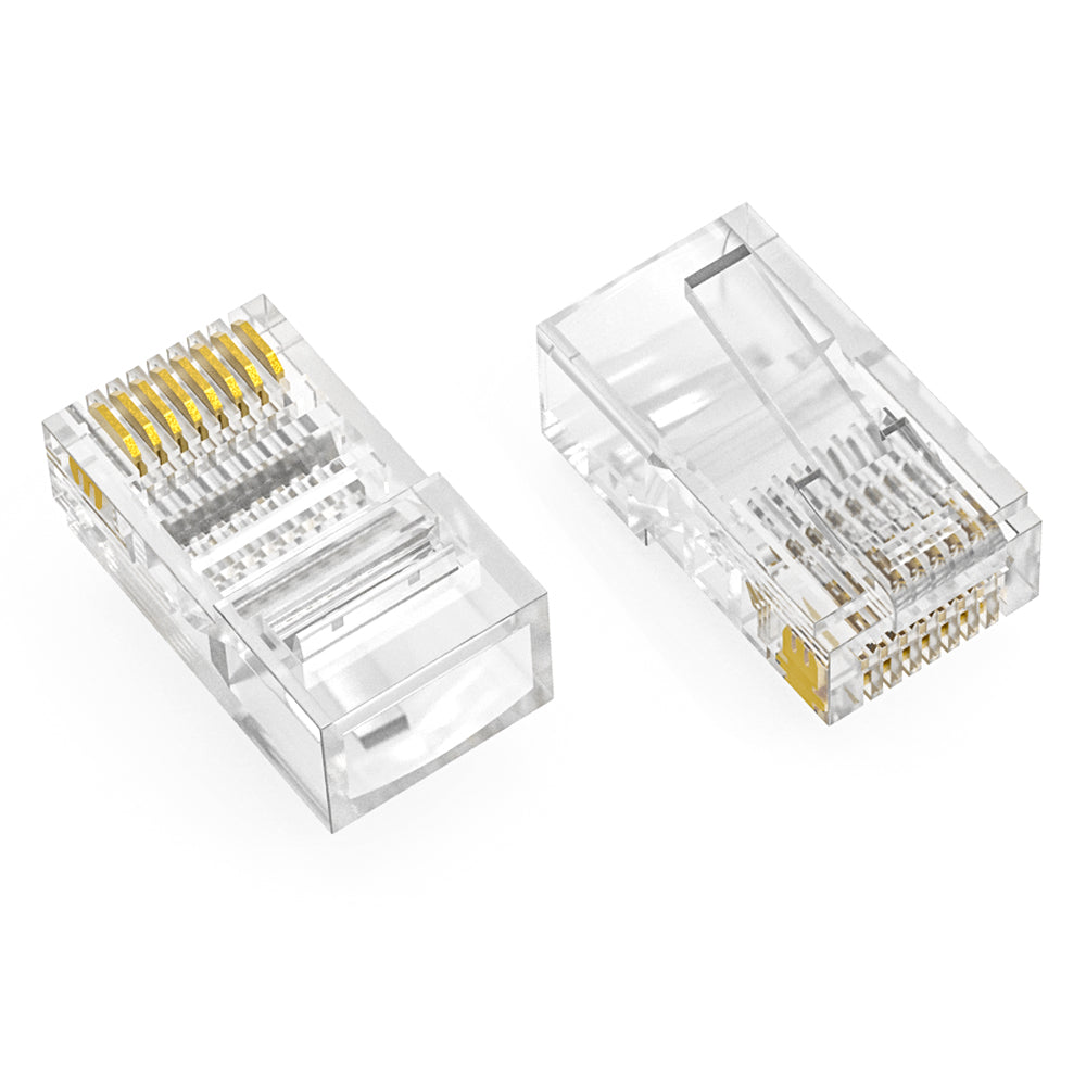 RJ45 CAT5E Plug Solid 50Micron 3Prong 100pk RJ45 CAT5E Plug Solid 50Micron 3Prong 100pk
